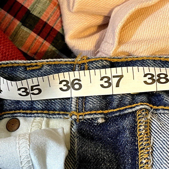 Vintage Levis 550 Jeans Men 33x31 (36"x30") Blue Denim Faded Cross Distressing - Picture 10 of 11